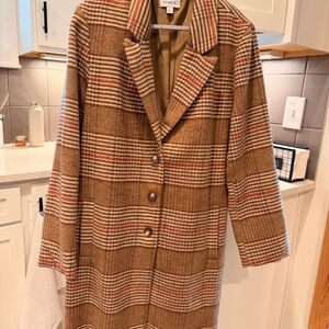 Evereve Rose Coat (Brown) Heavy Pea Coat NWOT